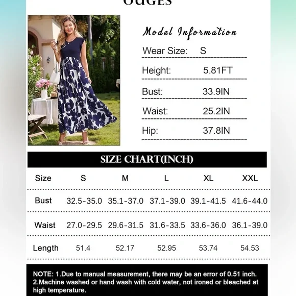 Elegant Navy Floral Maxi Dress Maturnity - Picture 5 of 6